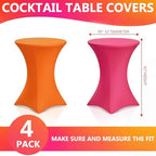 2 Pack Cocktail Table Covers Party Decorations, Pink and Orange, alternate view 3