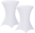 2 Pack Cocktail Tablecloth Bar Top Table Covers Round White Spandex