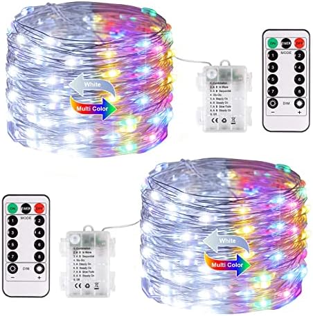 2 Pack Color Changing Fairy Lights Battery Operated with Remote