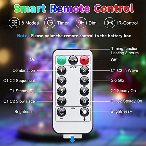 2 Pack Color Changing Fairy Lights Battery Operated with Remote, alternate view 6