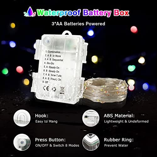 2 Pack Color Changing Fairy Lights Battery Operated with Remote, alternate view 7