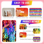 2 Pack Colorful Wavy Foil Fringe Curtain Backdrop, 3.3 X 6.6 Ft Rainbow Wavy Fringe Curtains, Colorful Streamer, alternate