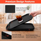 2 Pack Commercial Non-Slip Serving Trays, 18 x 14, NSF, Black in Black, alternate view 2