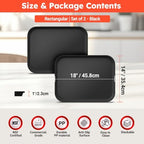 2 Pack Commercial Non-Slip Serving Trays, 18 x 14, NSF, Black in Black, alternate view 3