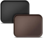 2 Pack Commercial Non-Slip Serving Trays, 18 x 14, NSF, Black&Brown in Black & Brown