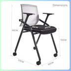 2 Pack Conference Room Chairs with Paddle Folding Office Foldable Desk Chair Mesh Back and Arms for Conference, alternate