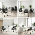 2 Pack Conference Room Chairs with Paddle Folding Office Foldable Desk Chair Mesh Back and Arms for Conference, alternate