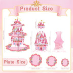 2 Pack Cupcake Stands Princess Birthday Party Decorations Favors in Pink, alternate view 2