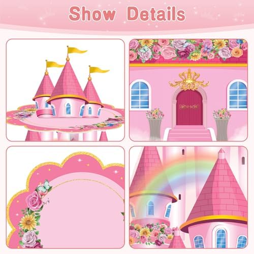 2 Pack Cupcake Stands Princess Birthday Party Decorations Favors in Pink, alternate view 6