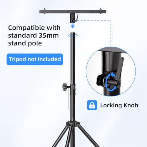 2 Pack DJ Light T-Bar Extension Cross Bar, 17.1 Inch DJ Lighting for Par Can Strobe Light, for Stages, Banquet, alternate