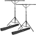 2-Pack DJ Lighting Stand, Height Adjustable, 12 ft Tall, with T-Bar and Tripod Base (STLS-T12-PAIR)