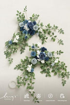 2 Pack Dusty Blue Floral Garland Wedding Arch Flowers, alternate view 5