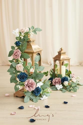 2 Pack Dusty Rose Artificial Flower Garlands 2 FT, alternate view 3
