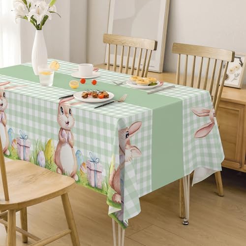 2 Pack Easter Decorations - Disposable Plastic Tablecloth for Indoor Outdoor | Easter Party Decorations Favors, alternate