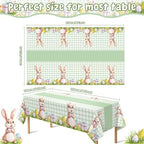 2 Pack Easter Decorations - Disposable Plastic Tablecloth for Indoor Outdoor | Easter Party Decorations Favors, alternate