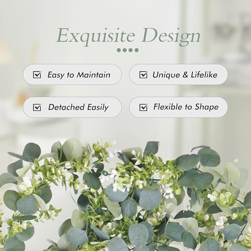 2 Pack Eucalyptus Garland 6 FT Lush Artificial Greenery Faux Vines, alternate view 6