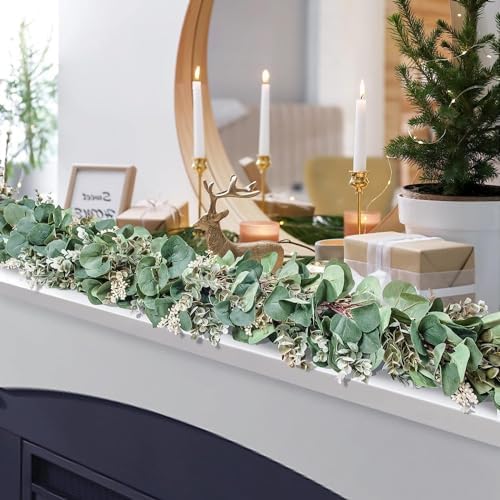 2 Pack Eucalyptus Garland Artificial Greenery Vines with Buds, alternate view 2