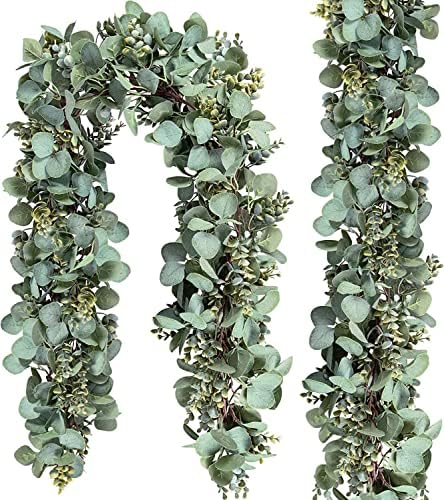 2 Pack Eucalyptus Garland Lush Artificial Greenery Faux Vines