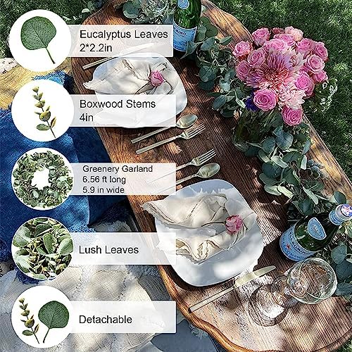 2 Pack Eucalyptus Garland Lush Artificial Greenery Faux Vines, alternate view 3