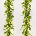 2 Pack Eucalyptus Garland with LED Lights String 12Ft Greenery Garland