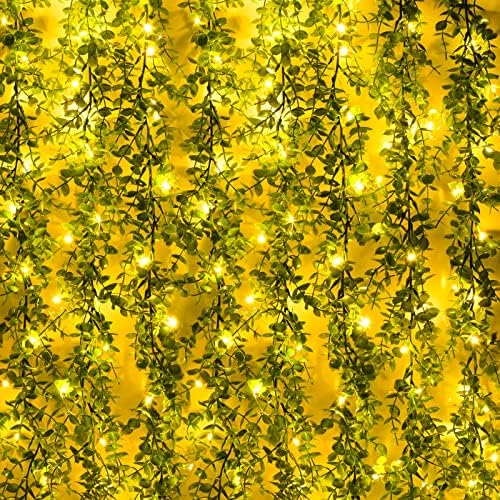 2 Pack Eucalyptus Garland with LED Lights String 12Ft Greenery Garland, alternate view 5