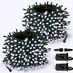 2 Pack Extendable 600 LED Christmas String Lights Indoor Outdoor Cool White