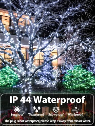 2 Pack Extendable 600 LED Christmas String Lights Indoor Outdoor Cool White, alternate view 4