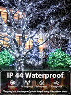2 Pack Extendable 600 LED Christmas String Lights Indoor Outdoor Cool White, alternate view 4