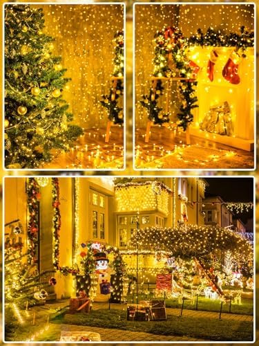 2 Pack Extendable 600 LED Christmas String Lights Indoor Outdoor Warm White, alternate view 6
