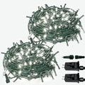 2 Pack Extendable Christmas String Lights Indoor Outdoor 200 LED Cool White