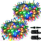 2 Pack Extendable Christmas String Lights Indoor Outdoor 200 LED Multicolor
