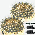 2 Pack Extendable Christmas String Lights Indoor Outdoor 200 LED Warm White