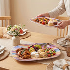 2 Pack Extra Large 17.5 Inch Melamine Serving Trays - Ocean Platters Set in Summer, alternate view 6