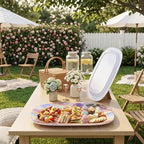 2 Pack Extra Large 17.5 Inch Melamine Serving Trays - Ocean Platters Set in Summer, alternate view 7