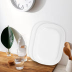 2 Pack Extra Large 17.5 Inch White Serving Trays, Reusable Melamine Platters in 17.5-Inch in White, alternate view 2