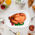 2 Pack Extra Large 17.5 Inch White Serving Trays, Reusable Melamine Platters in 17.5-Inch in White, alternate view 7