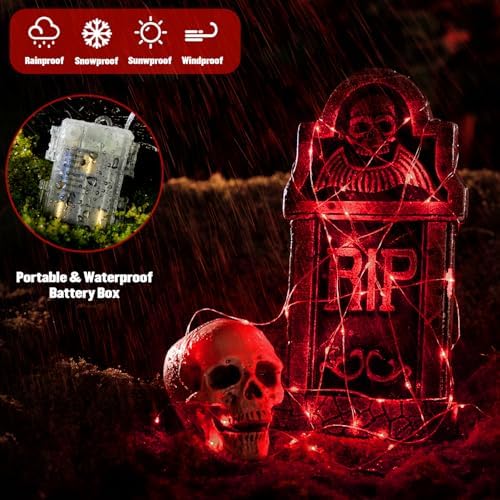 2 Pack Fairy Lights Battery Operated, Red Lights for Halloween, alternate view 5