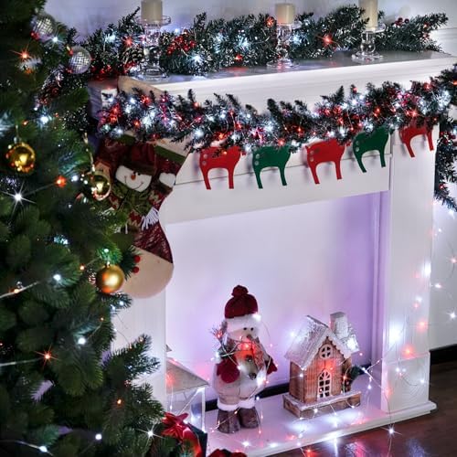 2 Pack Fairy Lights Battery Operated, Red & White Christmas Lights, alternate view 3