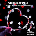 2 Pack Fairy Lights Battery Operated, Red & White Christmas Lights, alternate view 7