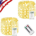 2 Pack Fairy Lights Battery Operated Twinkle Lights Remote Warm White in Warm White
