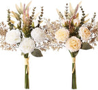 2 Pack Fake Flower Bouquets Artificial Silk Flowers for Home Decor