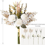 2 Pack Fake Flower Bouquets Artificial Silk Flowers for Home Decor, alternate view 3