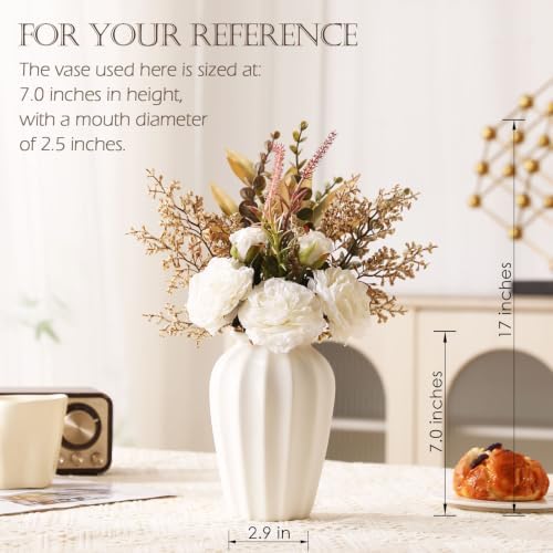 2 Pack Fake Flower Bouquets Artificial Silk Flowers for Home Decor, alternate view 7