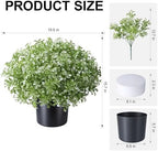 2 Pack Fake Potted Plants Artificial Plants for Outdoors Decor, Green White, alternate view 2