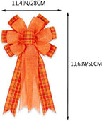 2 Pack Fall Bows for Wreaths Decorations for Home, Halloween Tree Topper Bow, Thanksgiving Bow with Orange, alternate view 3