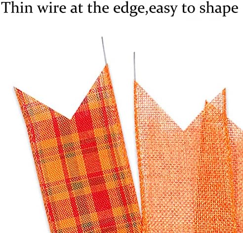 2 Pack Fall Bows for Wreaths Decorations for Home, Halloween Tree Topper Bow, Thanksgiving Bow with Orange, alternate view 4