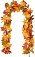 2 Pack Fall Garland Maple Leaf, 5.9Ft/Piece Hanging Vine Garland Artificial Autumn Foliage Garland Thanksgiving