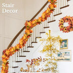 2 Pack Fall Garland Maple Leaf, 5.9Ft/Piece Hanging Vine Garland Artificial Autumn Foliage Garland Thanksgiving, alternate