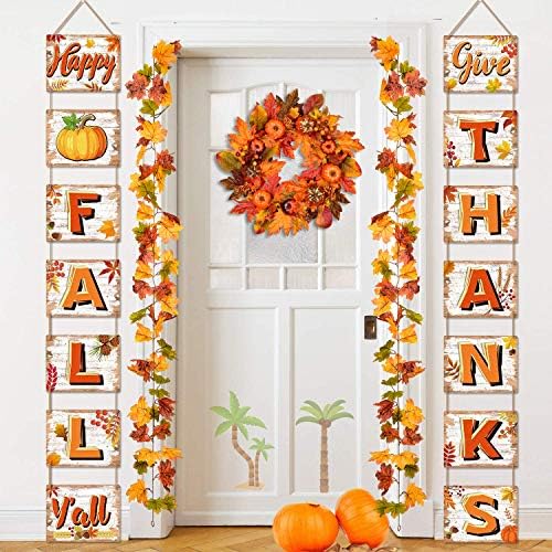 2 Pack Fall Garland Maple Leaf, 5.9Ft/Piece Hanging Vine Garland Artificial Autumn Foliage Garland Thanksgiving, alternate