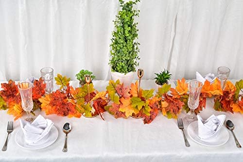 2 Pack Fall Garland Maple Leaf, 5.9Ft/Piece Hanging Vine Garland Artificial Autumn Foliage Garland Thanksgiving, alternate